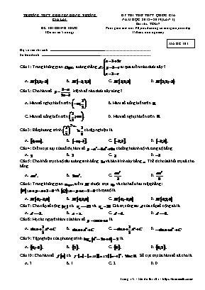Đề thi thử THPT Quốc gia môn Toán lần 1 - Mã đề 101 - Năm học 2018-2019 - Trường THPT chuyên Hùng Vương (Có đáp án)